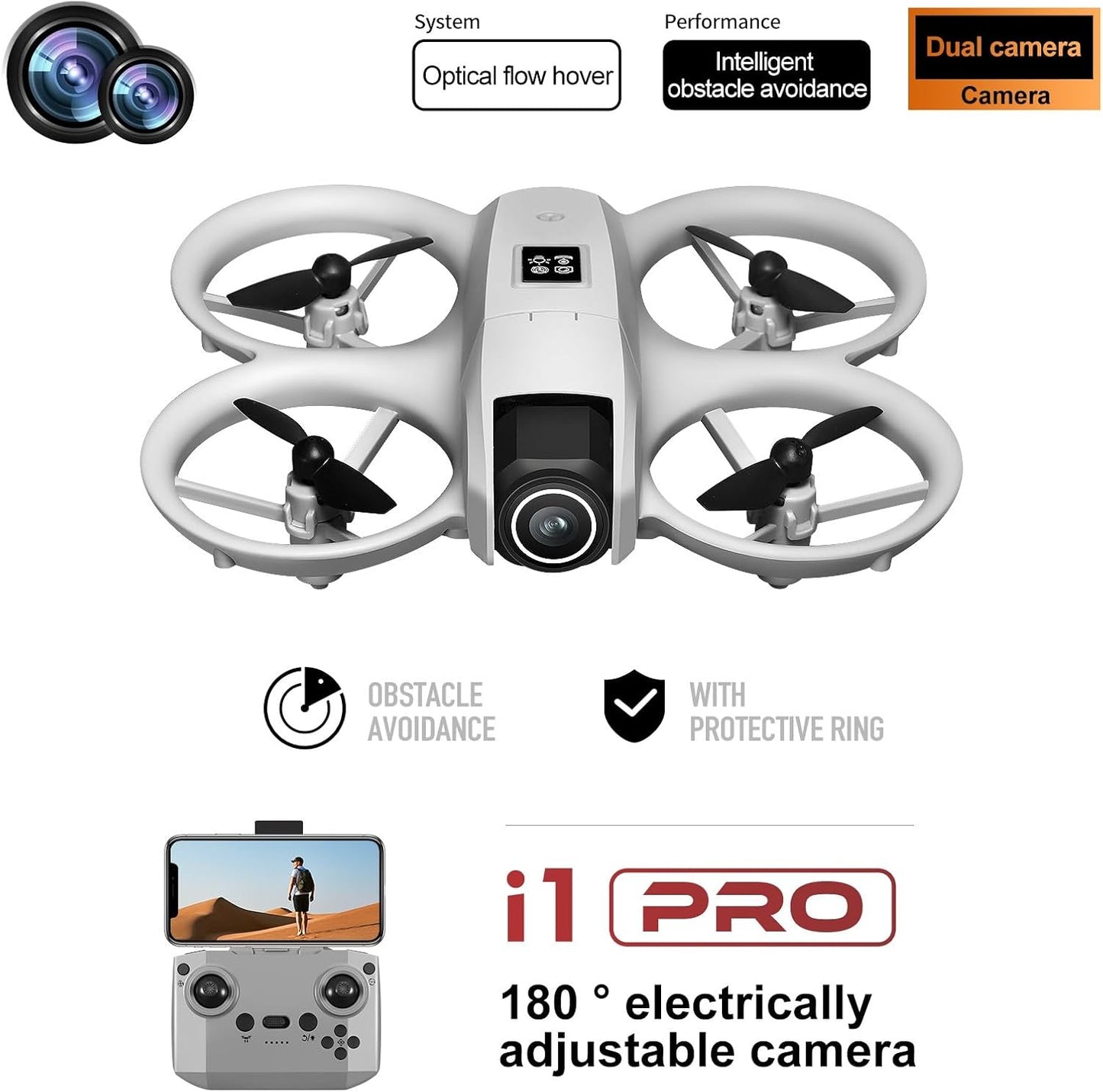 dual camera mini drone