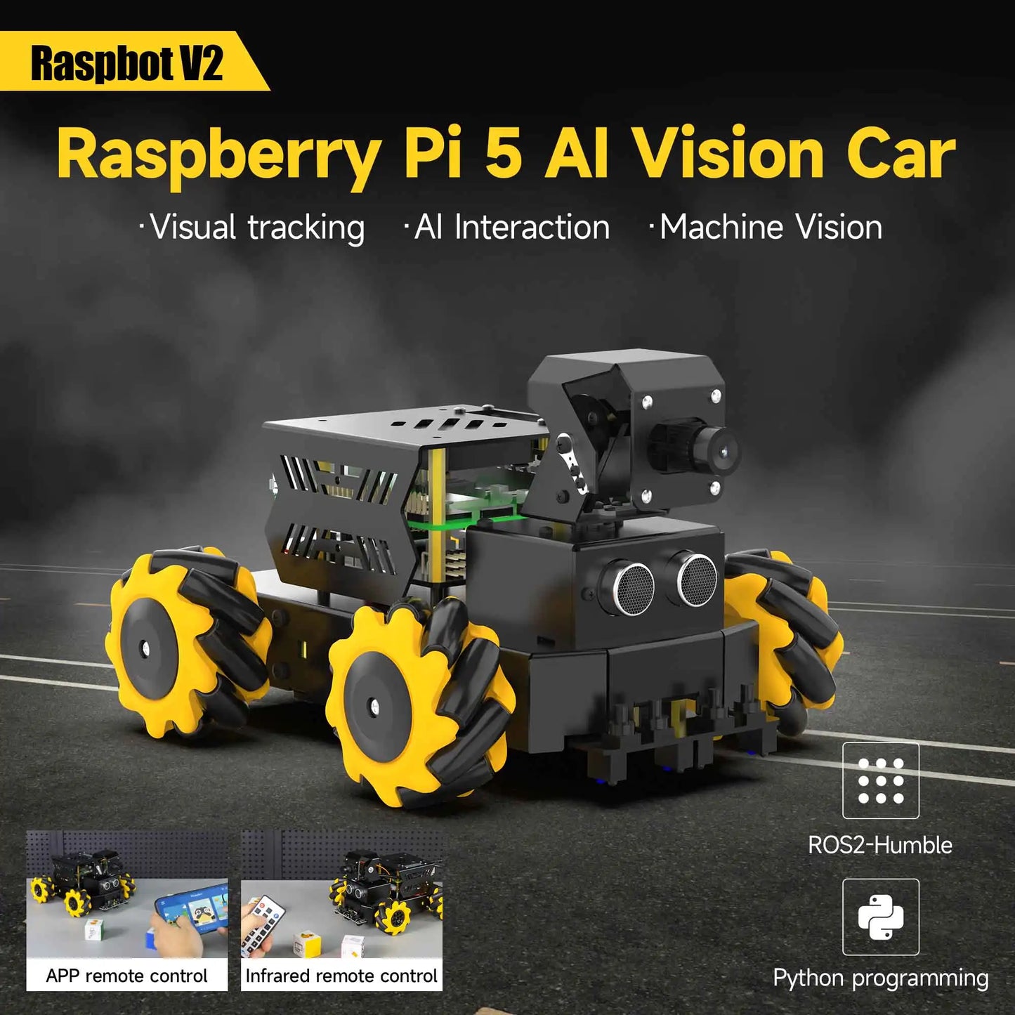 AI Robot Car Kit Raspberry Pi 5