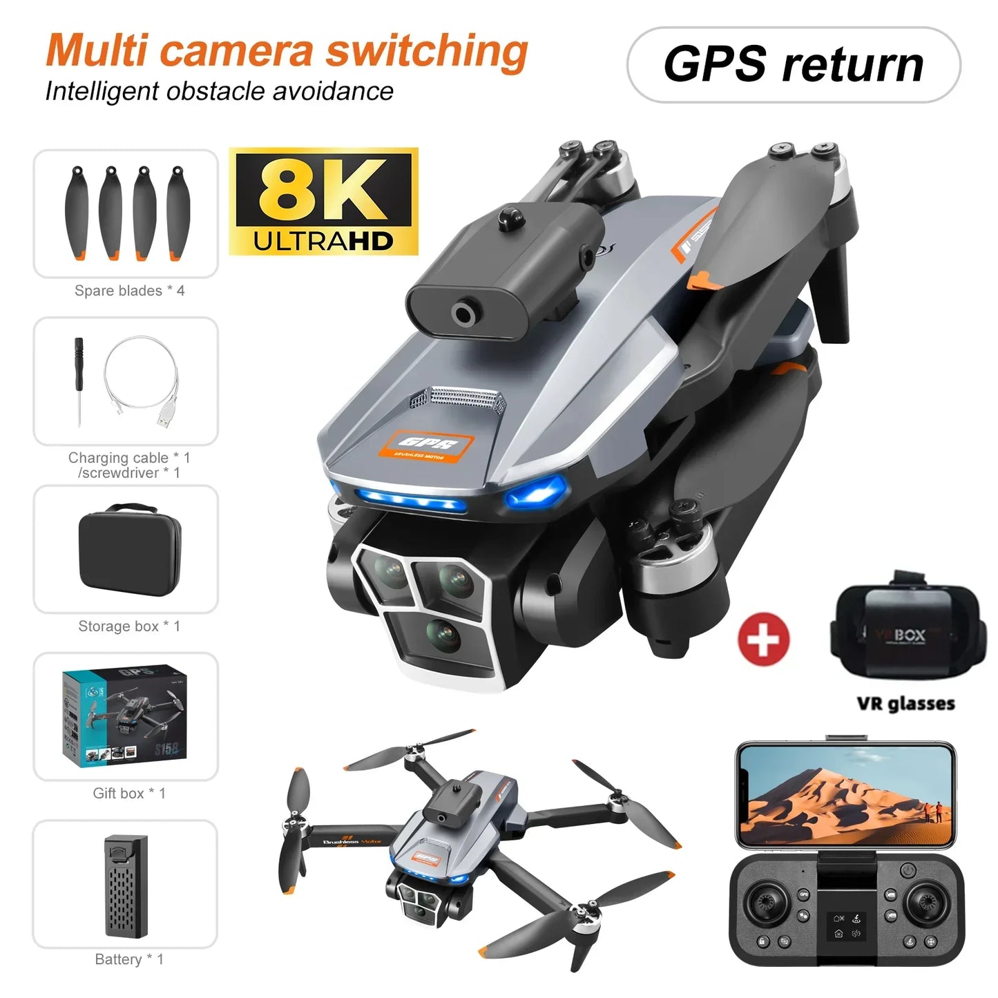Foldable Professional 8K HD Camera Drone