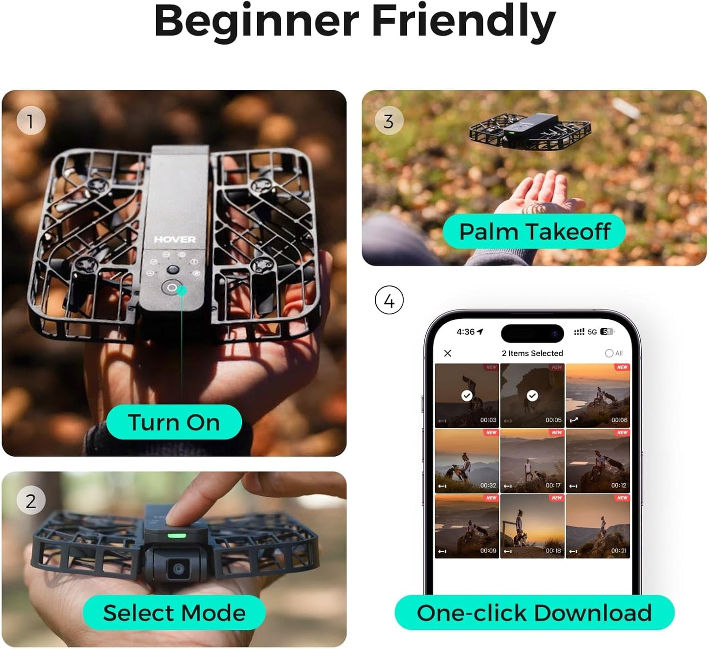 Self-Flying Camera Foldable Mini Drone