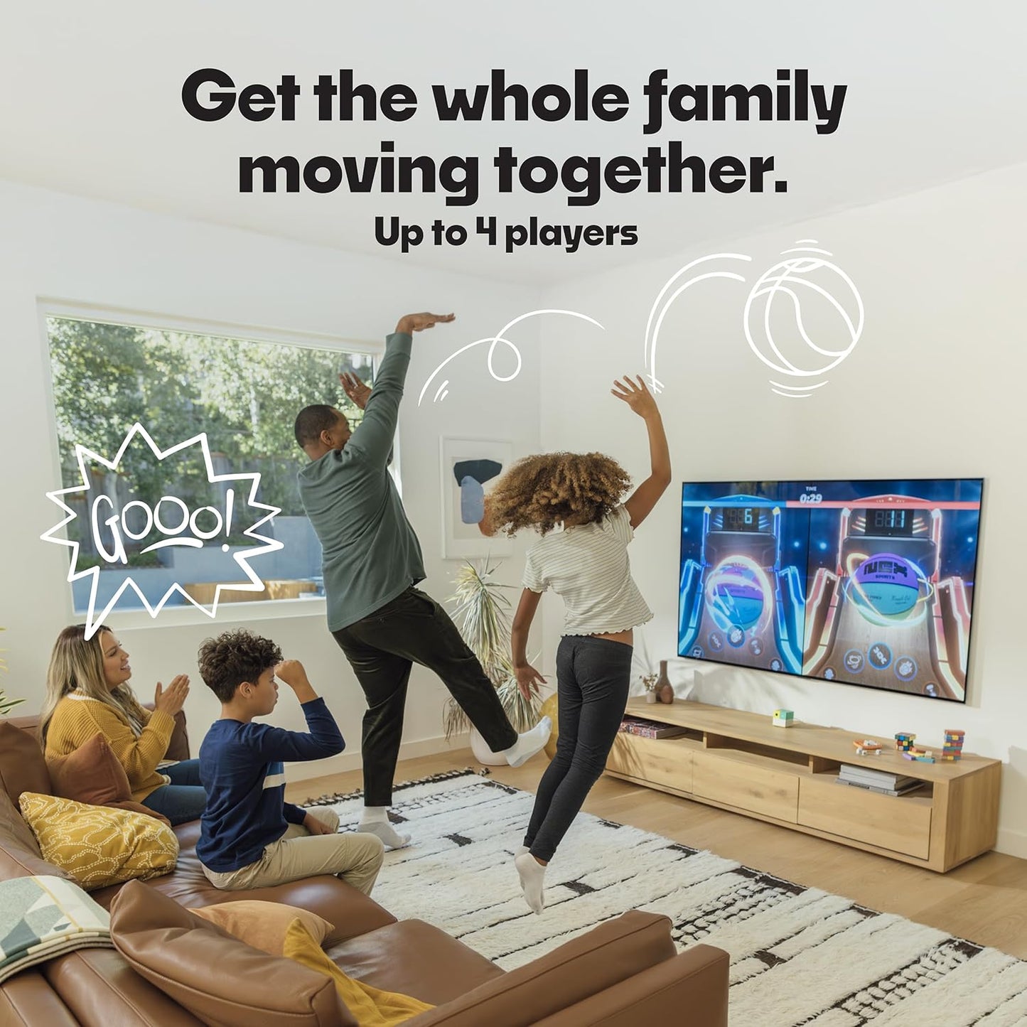 Family playing together with The Ultimate Indoor Active Play System for Kids in a cozy living room setting.