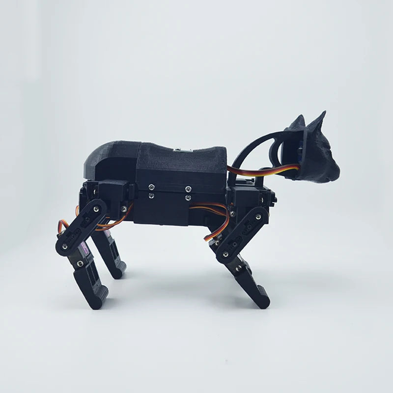 Quadruped bionic robot showcasing a lifelike design and articulated movements, perfect for research and robotics projects.