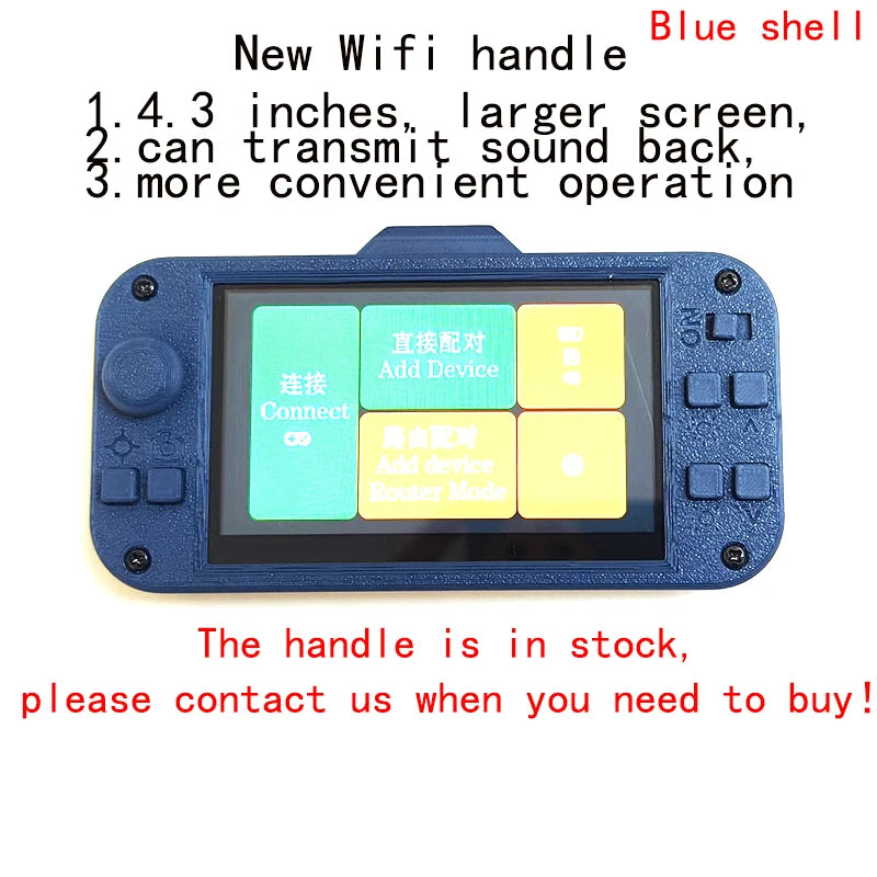 RC robot car with camera remote control handle with large screen and sound transmission features.
