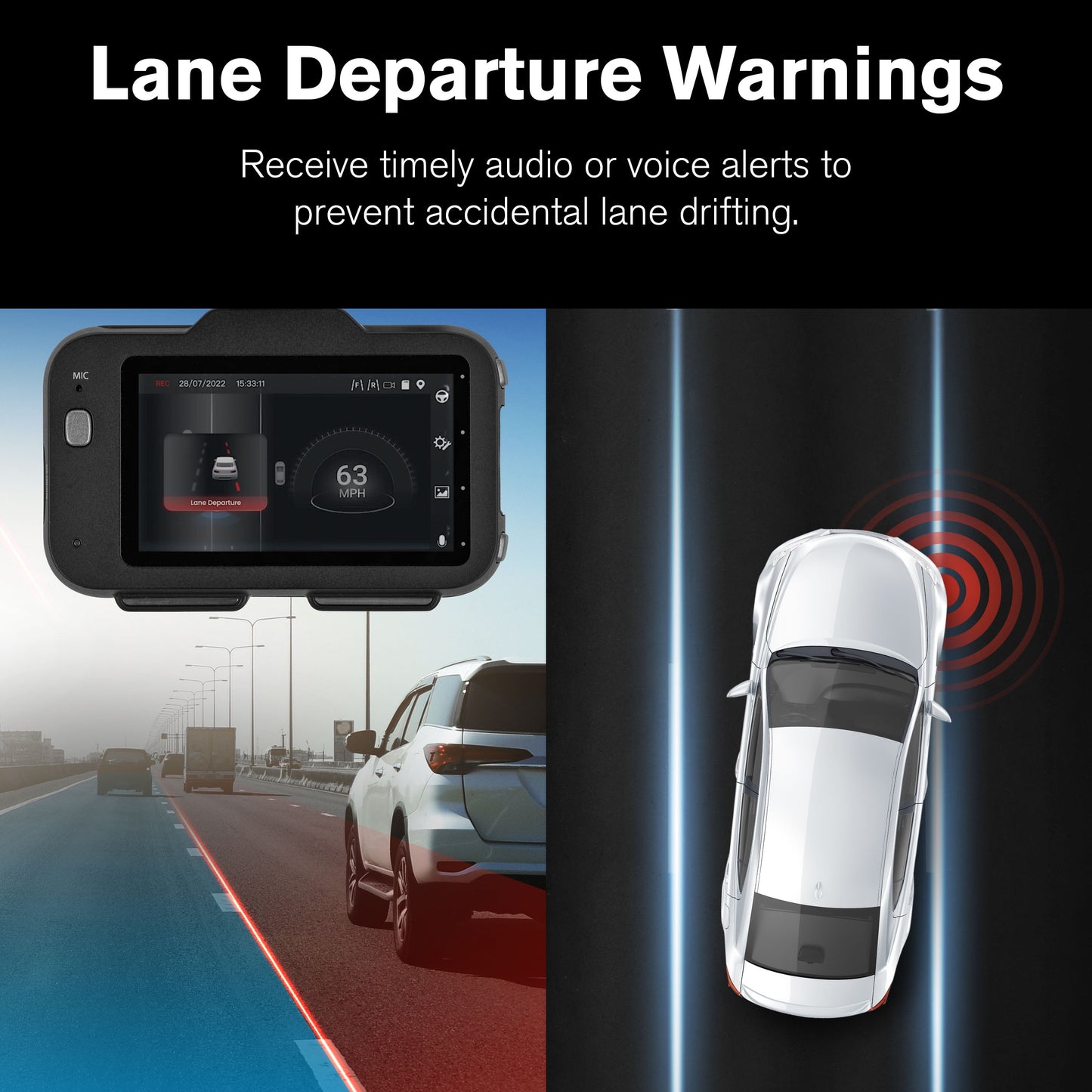 4K AI dash cam with rear camera