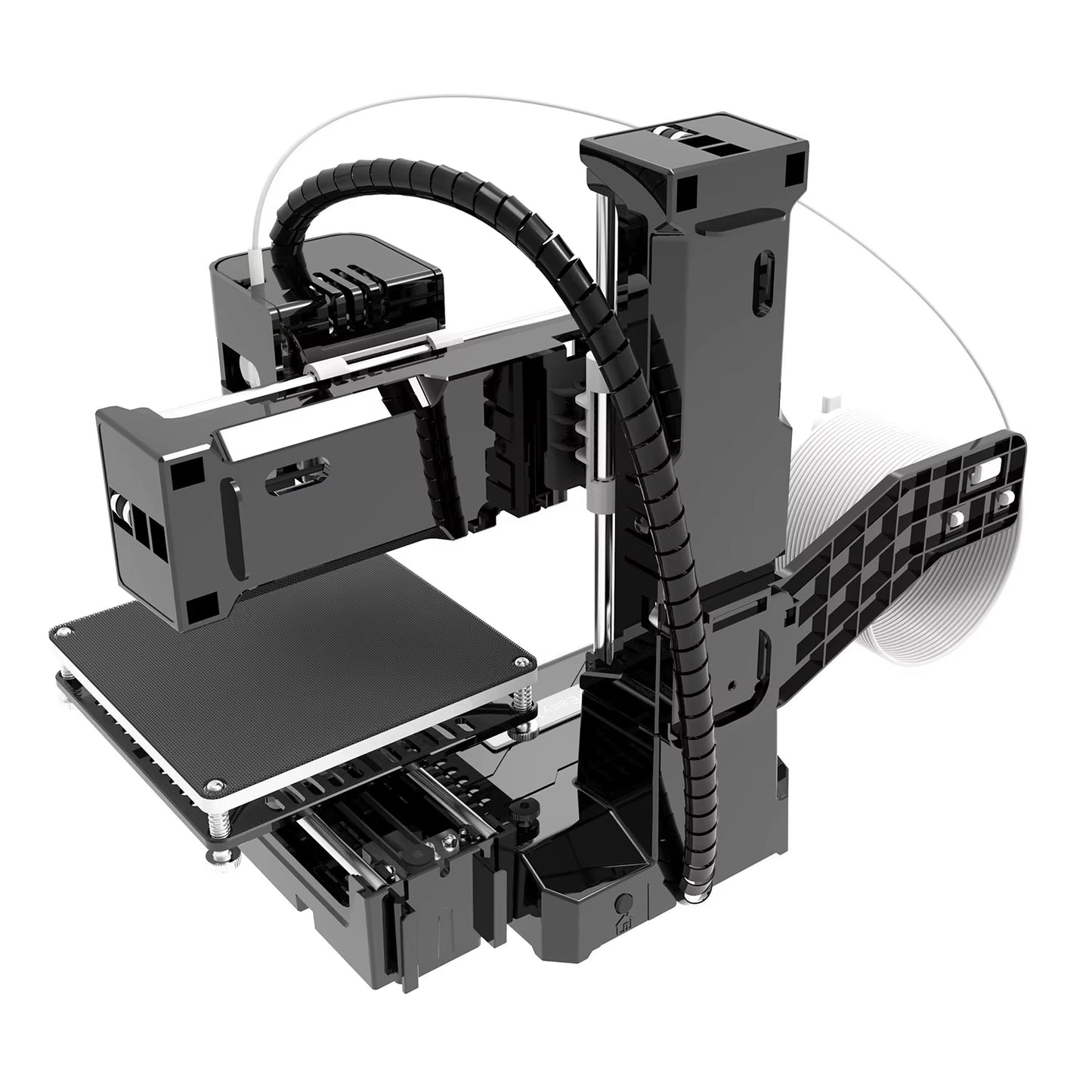 entry-level Mini 3D printer showing its compact design and components for easy 3D printing.