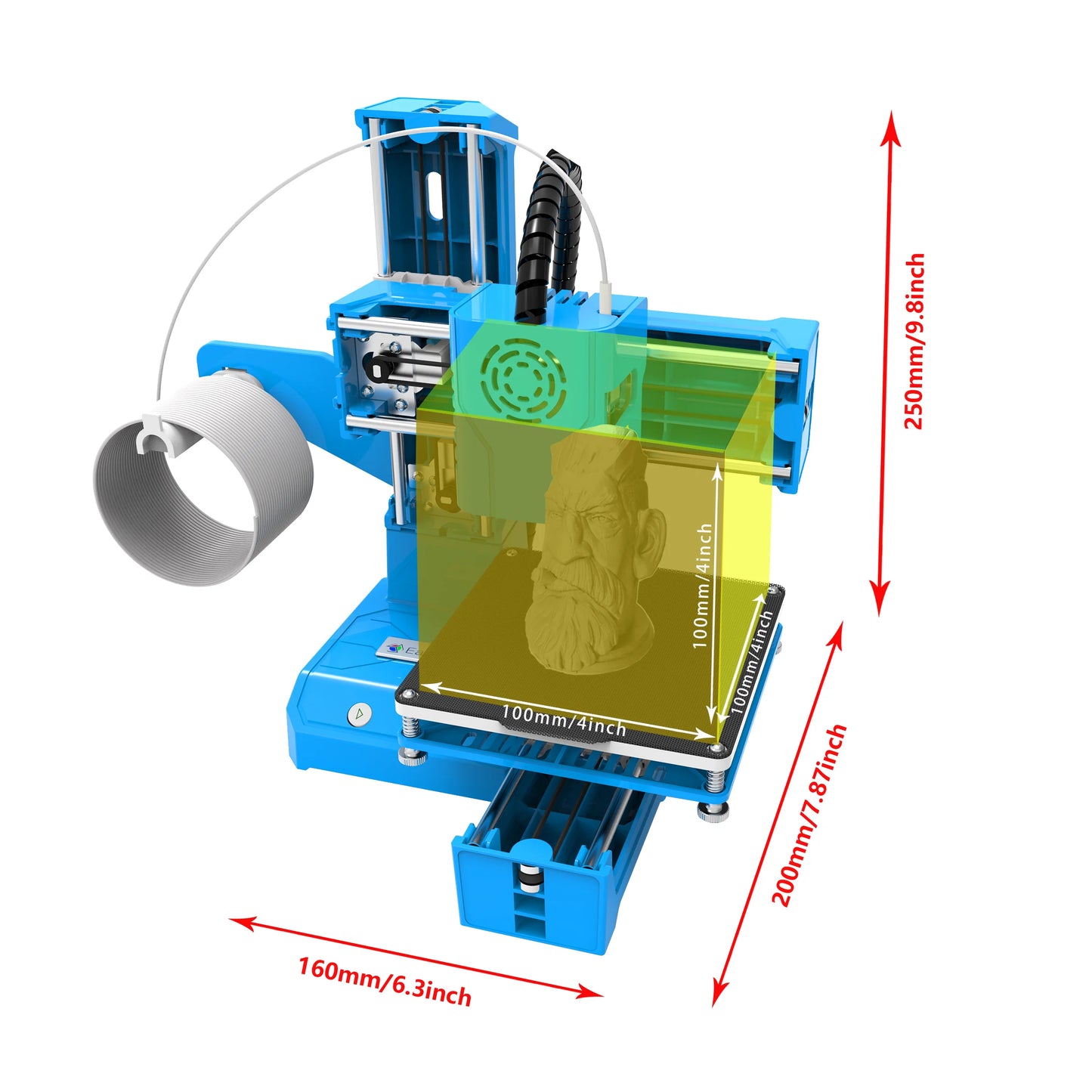entry-level Mini 3D printer showcasing its compact design and features for easy use and quality prints.