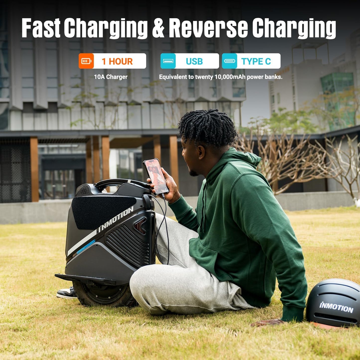 INMOTION V9 Electric Unicycle with Seat for Adults – 16” Self-Balancing EUC with Suspension, One Wheel Scooter with GPS Tracking & Remote Lock (UL-2272 Certified)
