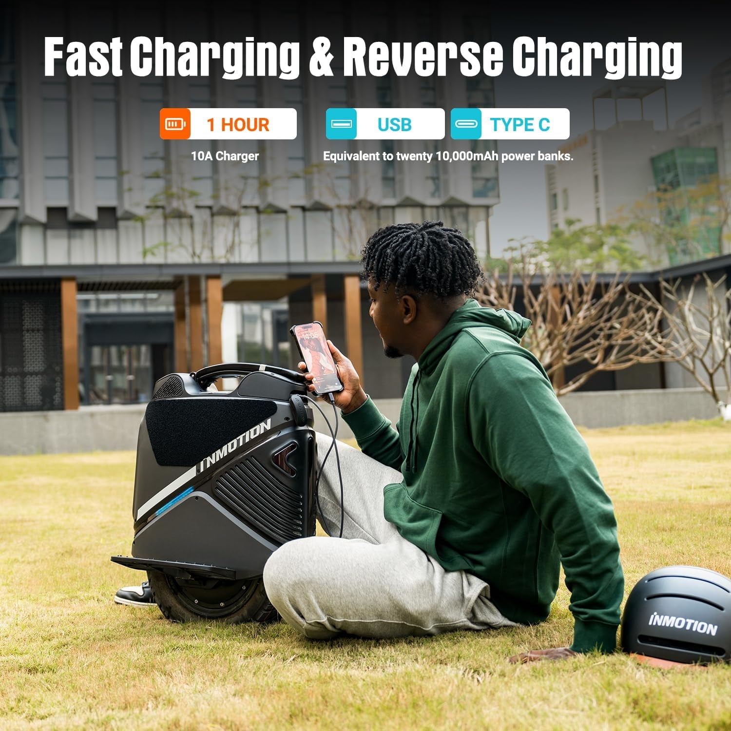 INMOTION V9 Electric Unicycle with Seat for Adults – 16” Self-Balancing EUC with Suspension, One Wheel Scooter with GPS Tracking & Remote Lock (UL-2272 Certified)