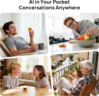 Aipi-Lite AI Chatbot GPT Powered, Real-Time Interactive Reactions, Voice Cloning, Voiceprint Recognition AI Companion Robot with Battery for Humor Support (Orange)