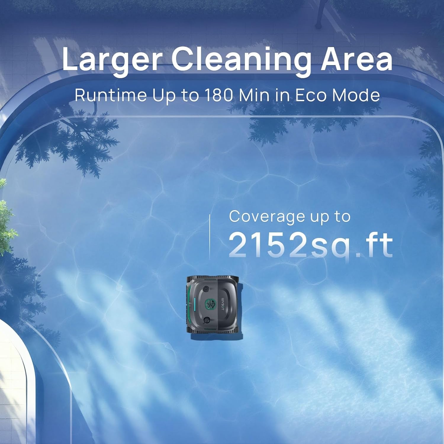 C2 Vision 2026 New Cordless Robotic Pool Cleaner with AI Vision, Powerful Suction Pool Vacuum for Inground Pools, Ultra-Fine Filtration, Wall&Waterline Cleaning, Gray with Green Outlet