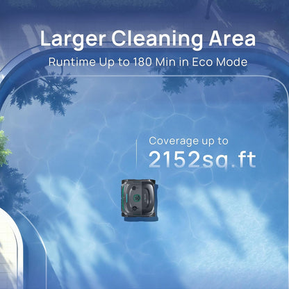 C2 Vision 2026 New Cordless Robotic Pool Cleaner with AI Vision, Powerful Suction Pool Vacuum for Inground Pools, Ultra-Fine Filtration, Wall&Waterline Cleaning, Gray with Green Outlet