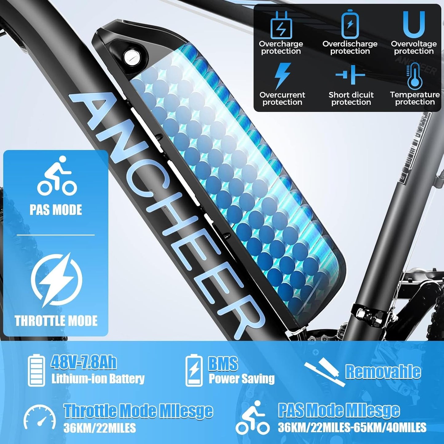 Electric Bike for Adults, Electric Mountain Bike, 26" Sunshine Ebike, 19.8MPH Electric Bicycle with 48V/374Wh Battery, 7/21Speed, UL2849 Compliant