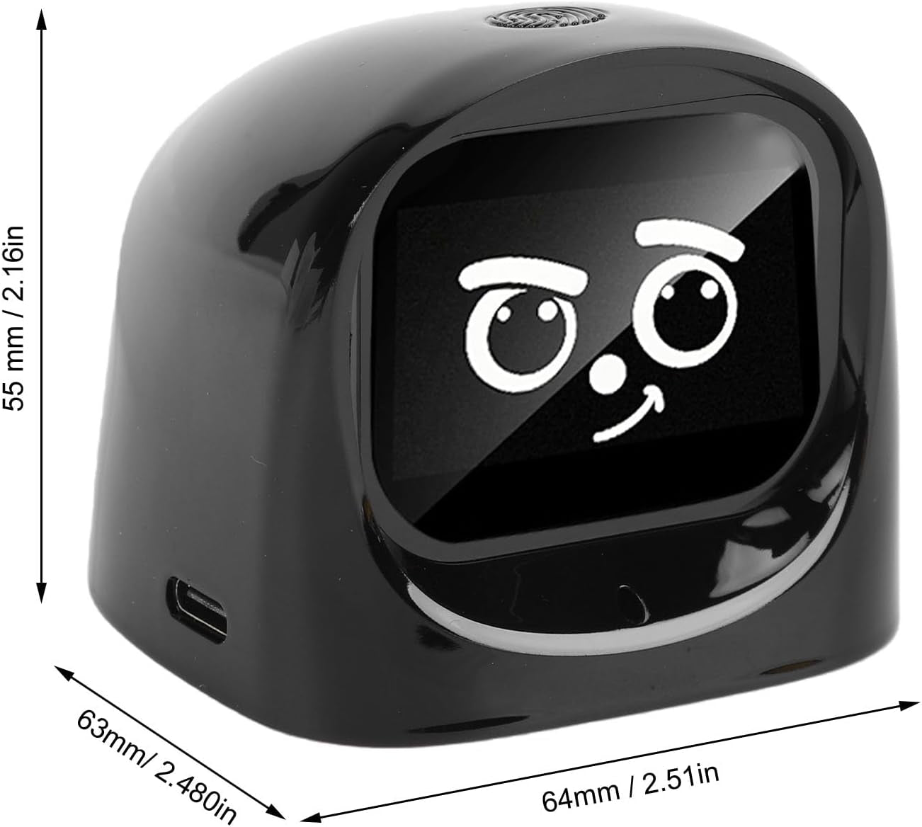 AI Desk Robot Companion, Funny Intelligent Interactive Emotional Expression Electronic AI Dashboard Robot Pet Car Dashboard Decoration for Adults Kids Home Office Car Travel (Black)