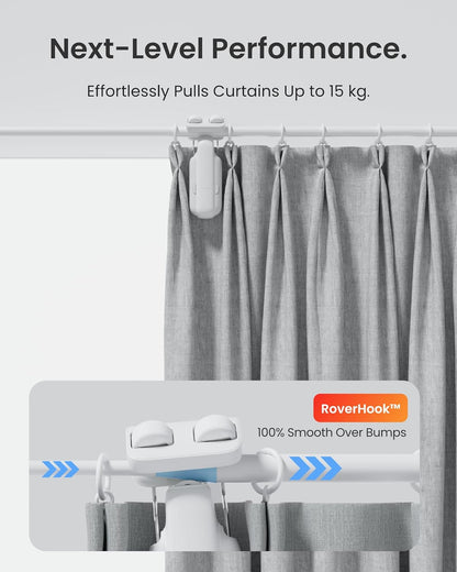 2025 Automatic Curtain Opener 3 Rod-Bluetooth Remote Control, Wifi&App Control, Upgraded High-Performance, Add Hub to Work with Alexa, Google Home, Homekit via Matter
