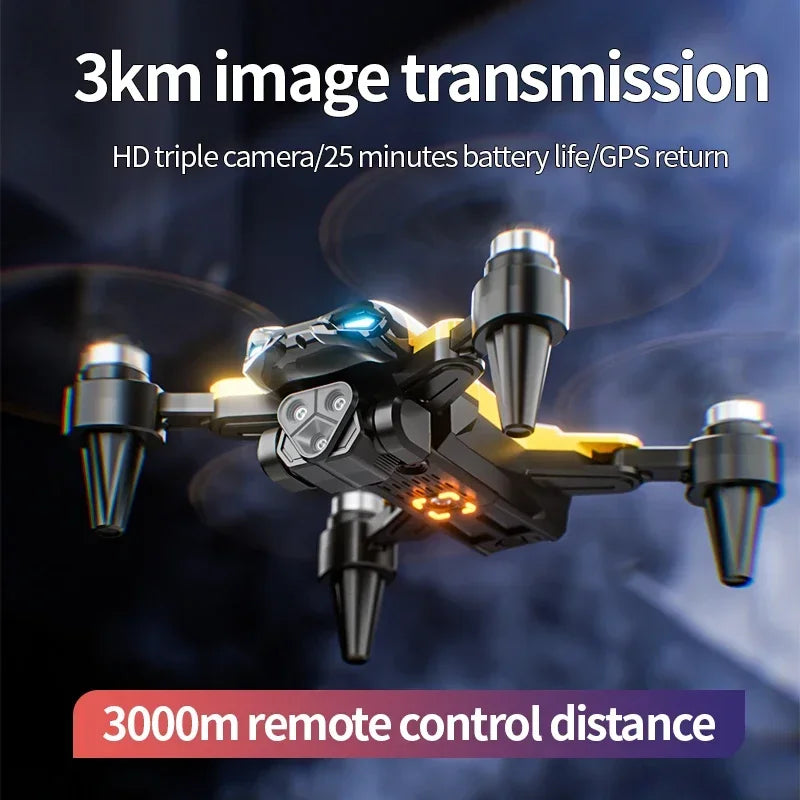 Foldable 8K Professional Triple Camera Drone2025 New M5 Drone 8K Professional Triple Camera Brushless Motor Optical Flow Positioning Foldable Quadcopter RC Dron Toys Gifts
