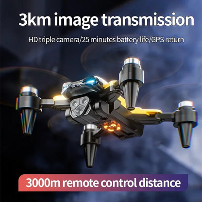 Foldable 8K Professional Triple Camera Drone2025 New M5 Drone 8K Professional Triple Camera Brushless Motor Optical Flow Positioning Foldable Quadcopter RC Dron Toys Gifts