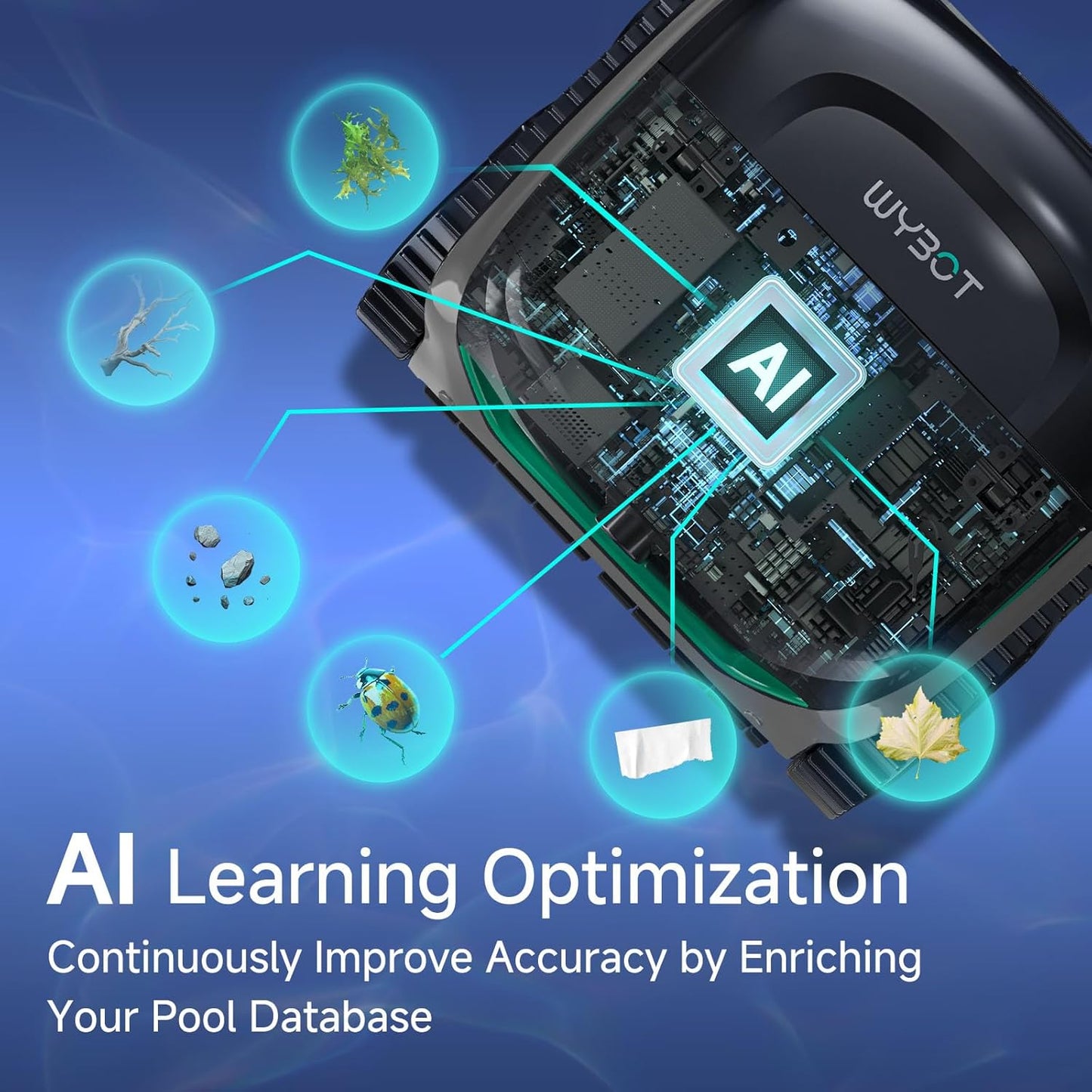C2 Vision 2026 New Cordless Robotic Pool Cleaner with AI Vision, Powerful Suction Pool Vacuum for Inground Pools, Ultra-Fine Filtration, Wall&Waterline Cleaning, Gray with Green Outlet