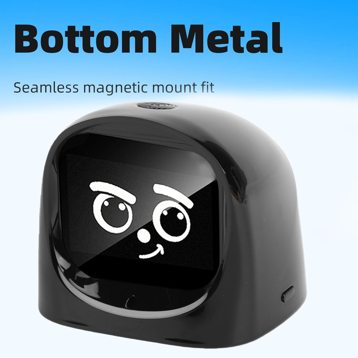 AI Desk Robot Companion, Funny Intelligent Interactive Emotional Expression Electronic AI Dashboard Robot Pet Car Dashboard Decoration for Adults Kids Home Office Car Travel (Black)