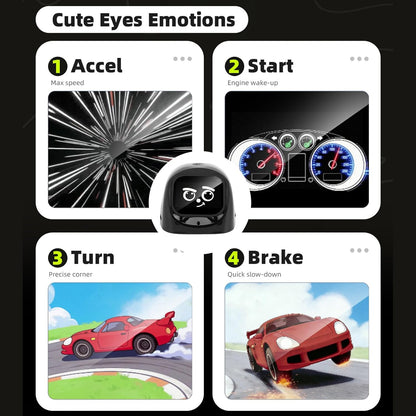 AI Desk Robot Companion, Funny Intelligent Interactive Emotional Expression Electronic AI Dashboard Robot Pet Car Dashboard Decoration for Adults Kids Home Office Car Travel (Black)