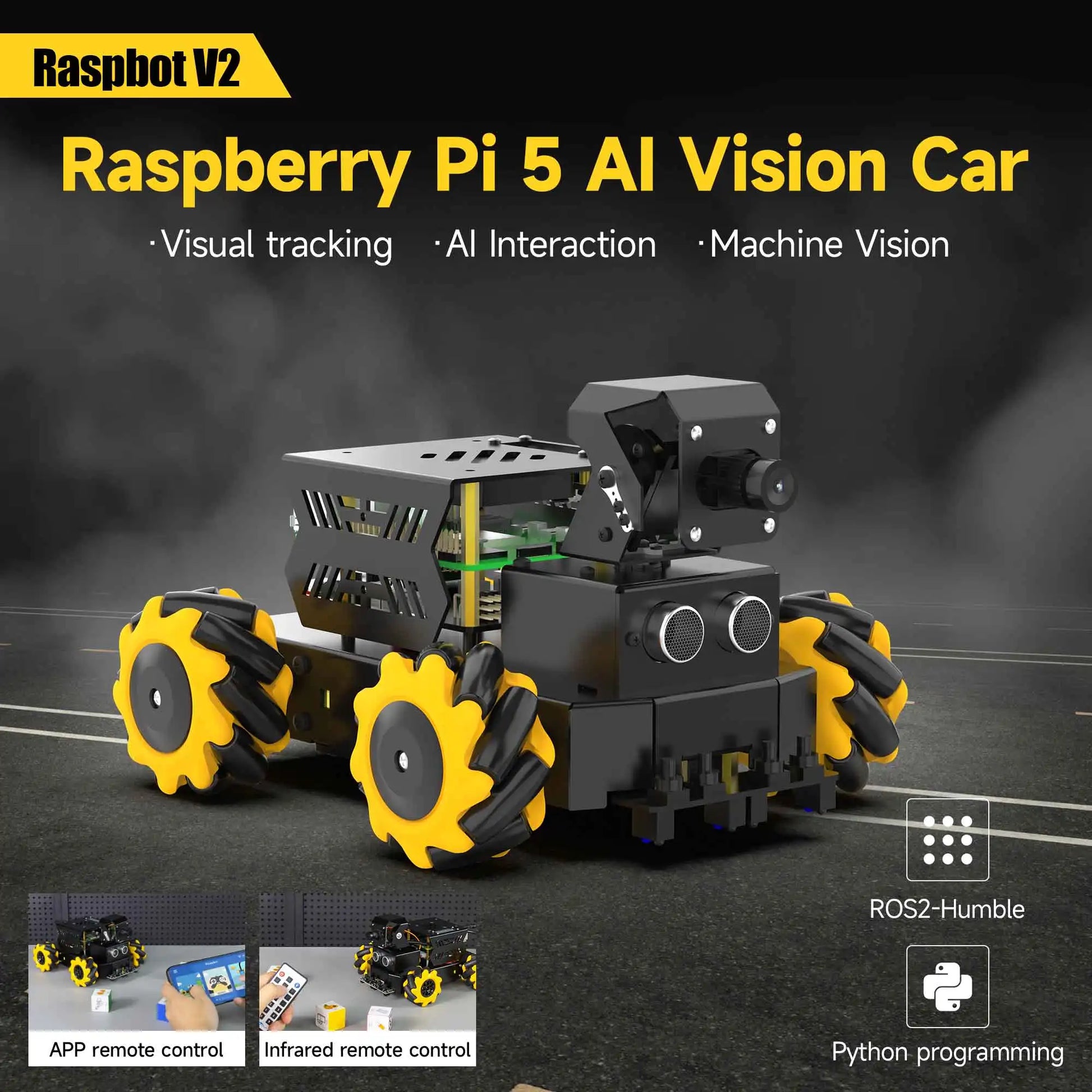 AI Robot Car Kit Raspberry Pi 5