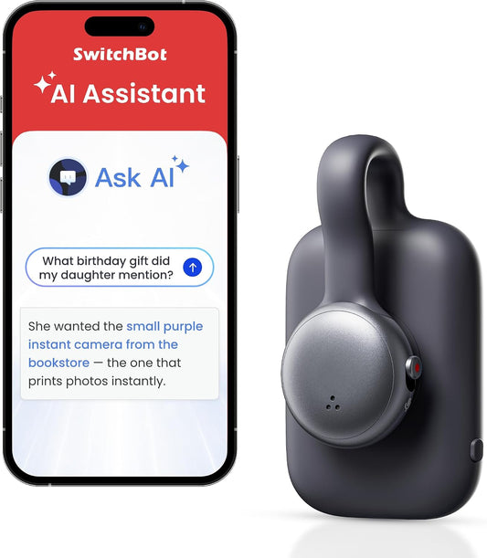 SwitchBot AI MindClip wearable voice recorder