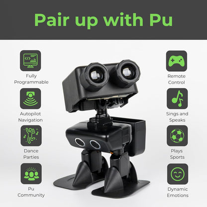 Robot PU – Adorable AI Humanoid Robot | STEM Toy with Micro:Bit | Programmable, Interactive & Upgradable | Walks, Dances, Talks & Sings | Self-Balancing | Remote & Autopilot | 30+ Free Online Classes