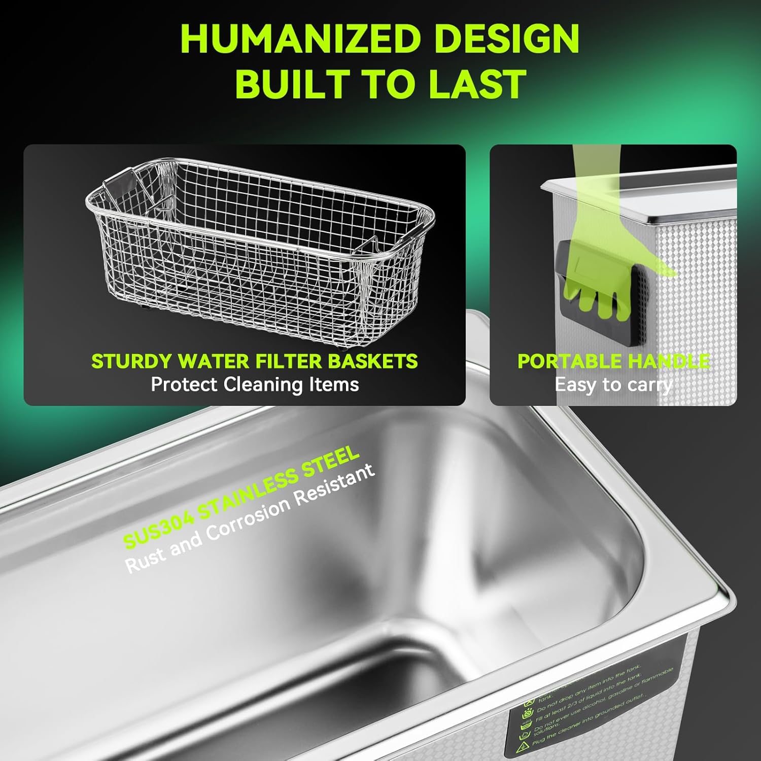 6L Commercial Ultrasonic Cleaner, ECO Mode, Heating, Degas Mode, ECO Energy-Saving Ultrasonic Cleaning Machine Excellent for Labs,Carburetor,Jewelry,Dentures,Automotive & Industrial Parts.