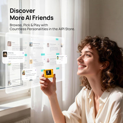 Aipi-Lite AI Chatbot GPT Powered, Real-Time Interactive Reactions, Voice Cloning, Voiceprint Recognition AI Companion Robot with Battery for Humor Support (Orange)