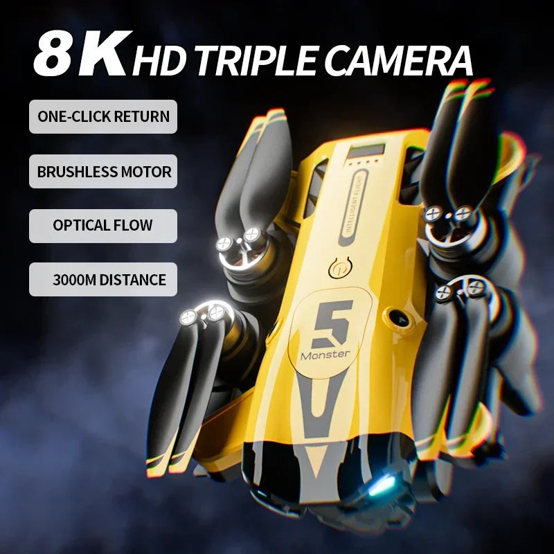 Foldable 8K Professional Triple Camera Drone