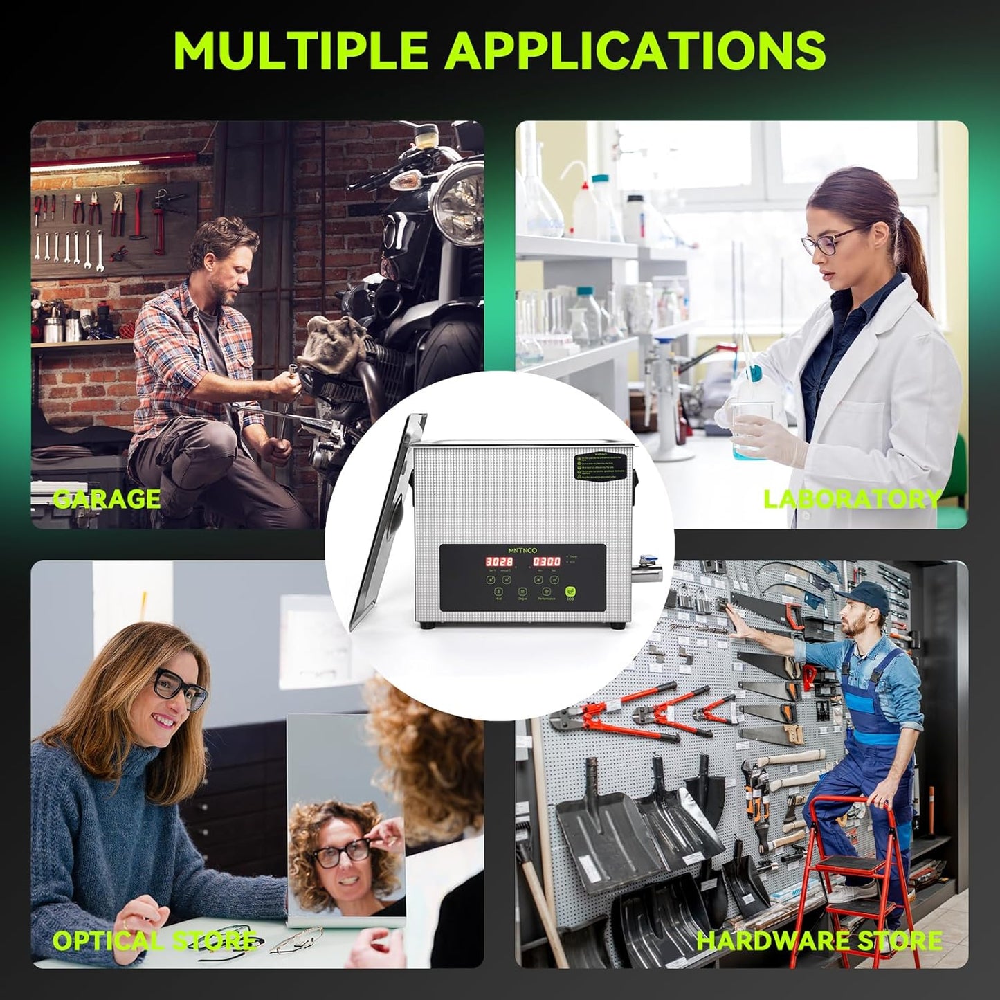 6L Commercial Ultrasonic Cleaner, ECO Mode, Heating, Degas Mode, ECO Energy-Saving Ultrasonic Cleaning Machine Excellent for Labs,Carburetor,Jewelry,Dentures,Automotive & Industrial Parts.