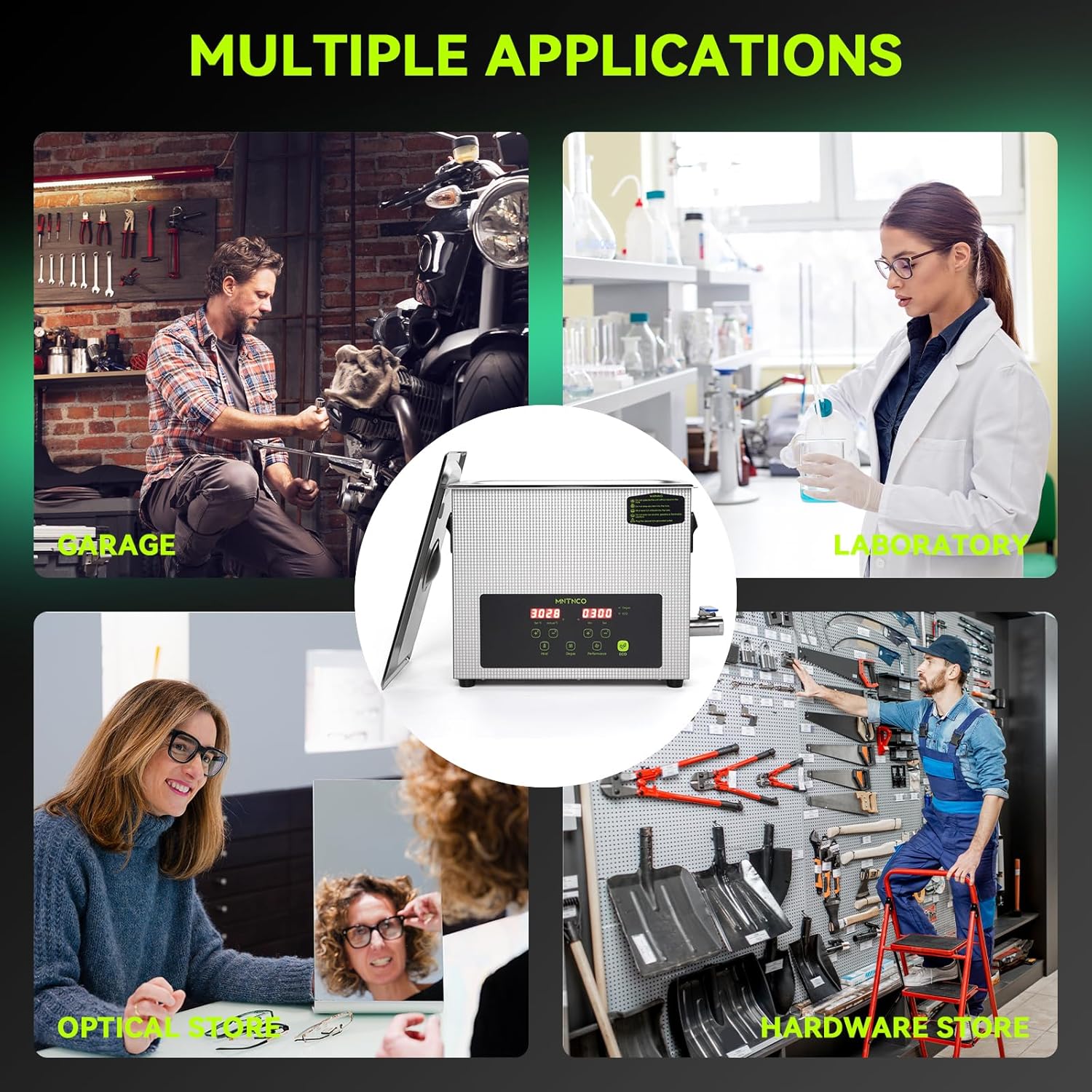 6L Commercial Ultrasonic Cleaner, ECO Mode, Heating, Degas Mode, ECO Energy-Saving Ultrasonic Cleaning Machine Excellent for Labs,Carburetor,Jewelry,Dentures,Automotive & Industrial Parts.
