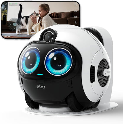 EBO Max Familybot AI Home Camera: 4K Camera Robot Companion, Manual Mapping, V-SLAM, 2-Way Video Call, Auto-Recharge, Smart Patrol, Gift for Long Distance, Pets, Kids & Elderly