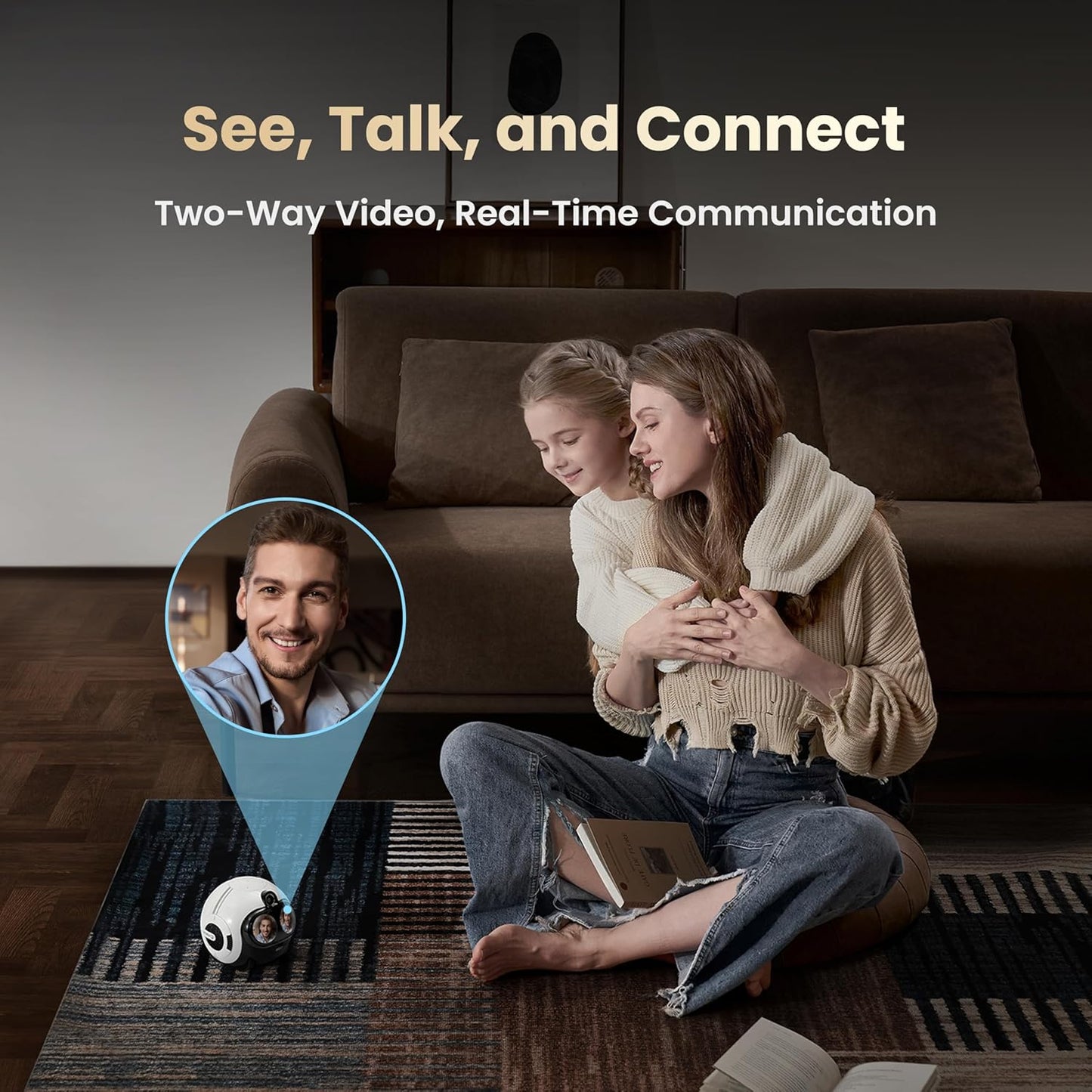 EBO Max Familybot AI Home Camera: 4K Camera Robot Companion, Manual Mapping, V-SLAM, 2-Way Video Call, Auto-Recharge, Smart Patrol, Gift for Long Distance, Pets, Kids & Elderly