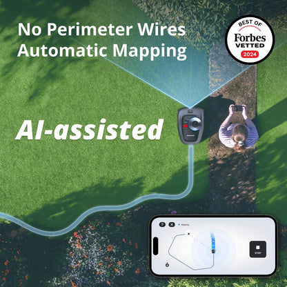 Segway  I110N Robot Lawn Mower Perimeter Wire Free 1/4 Acre Rtk+Vision Robotic Lawnmower, Ai-Assisted Mapping, Virtual Boundary, APP Control, 58Db(A) Quiet, Multi-Zone Management