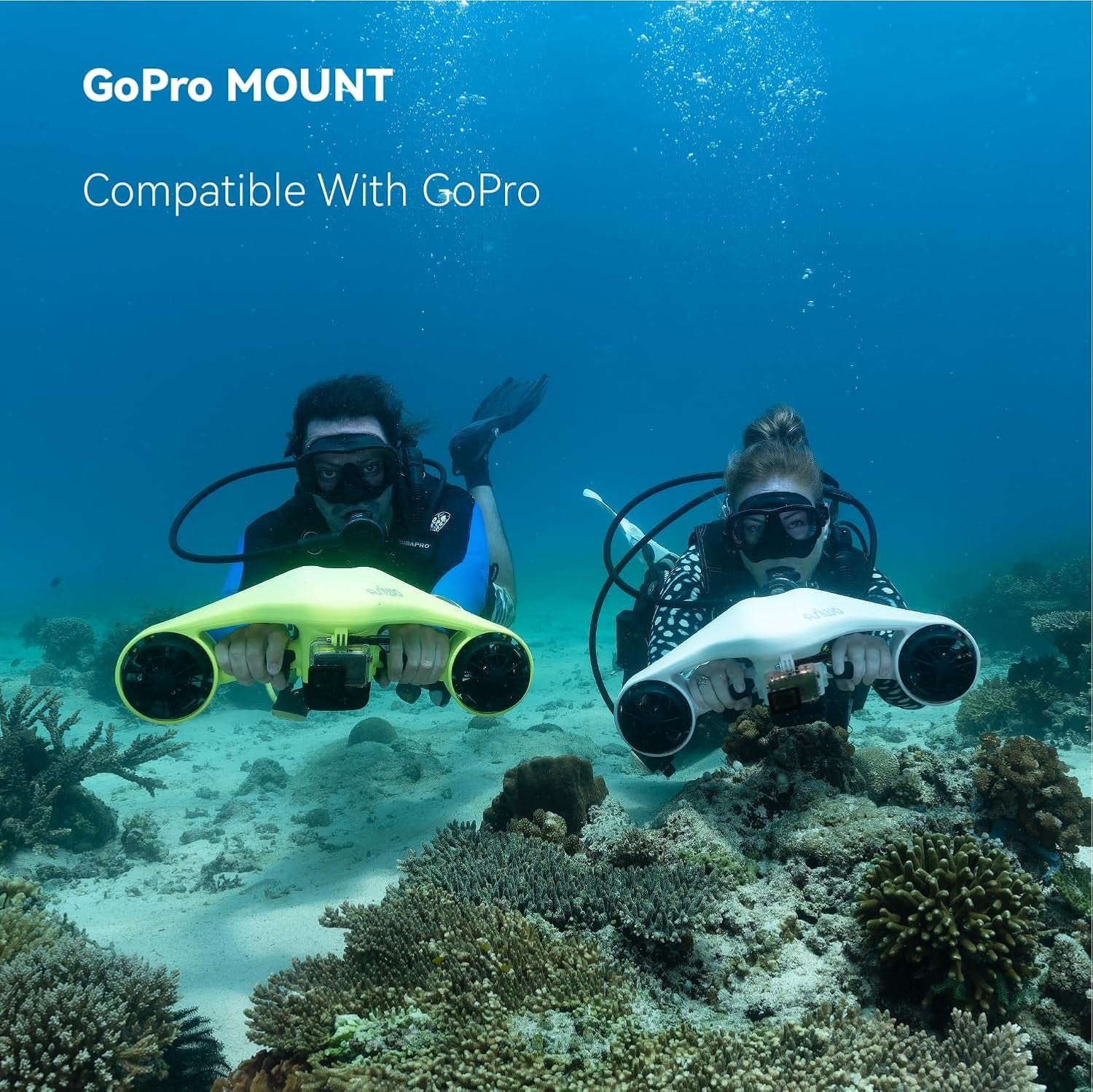 Underwater Scooter, Sea Scooter Dual Motors with Action Camera Mount for Kids/Adults, Water Scooter 40M Waterproof for Scuba Diving Snorkeling Pool Sea Adventures