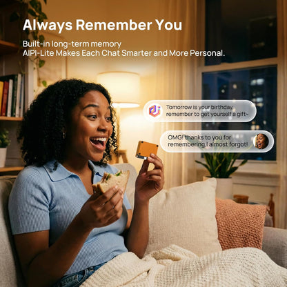Aipi-Lite AI Chatbot GPT Powered, Real-Time Interactive Reactions, Voice Cloning, Voiceprint Recognition AI Companion Robot with Battery for Humor Support (Orange)