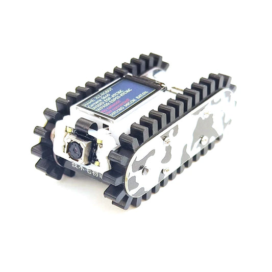 RC robot car with camera for live video streaming and remote control features.