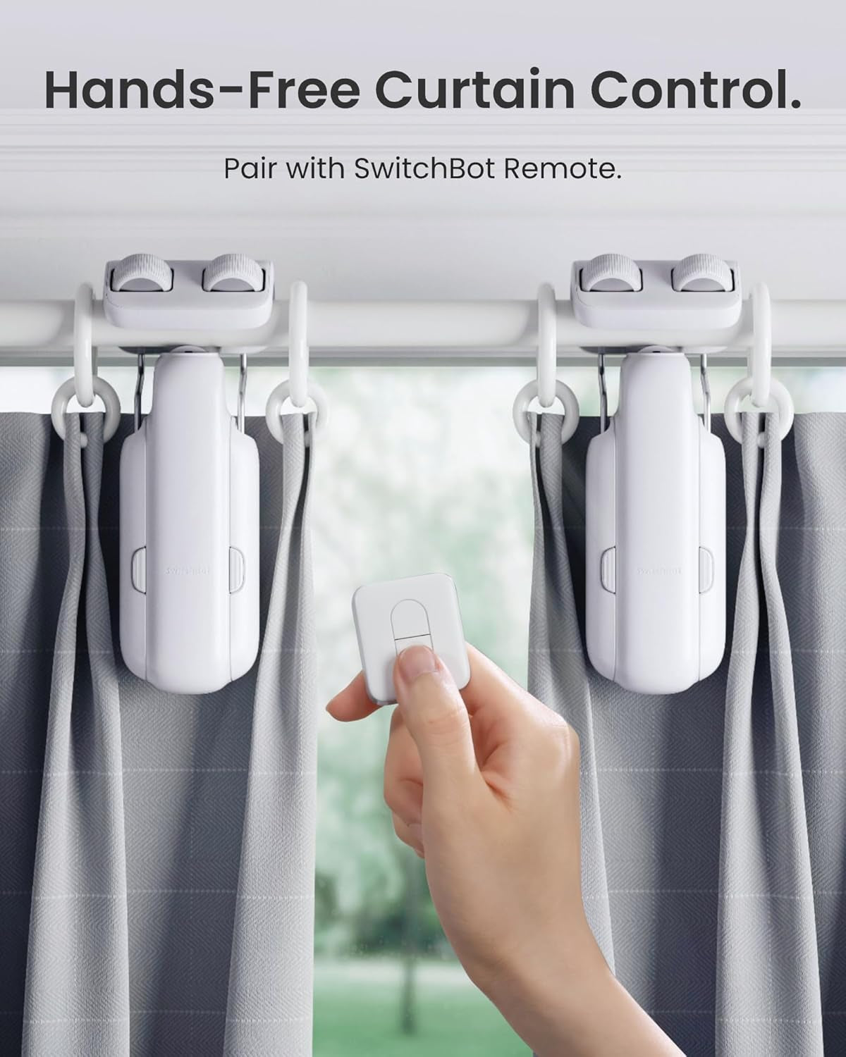 2025 Automatic Curtain Opener 3 Rod-Bluetooth Remote Control, Wifi&App Control, Upgraded High-Performance, Add Hub to Work with Alexa, Google Home, Homekit via Matter