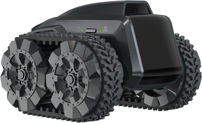 all-terrain mobile camera robot featuring robust wheels and sleek design for versatile monitoring.