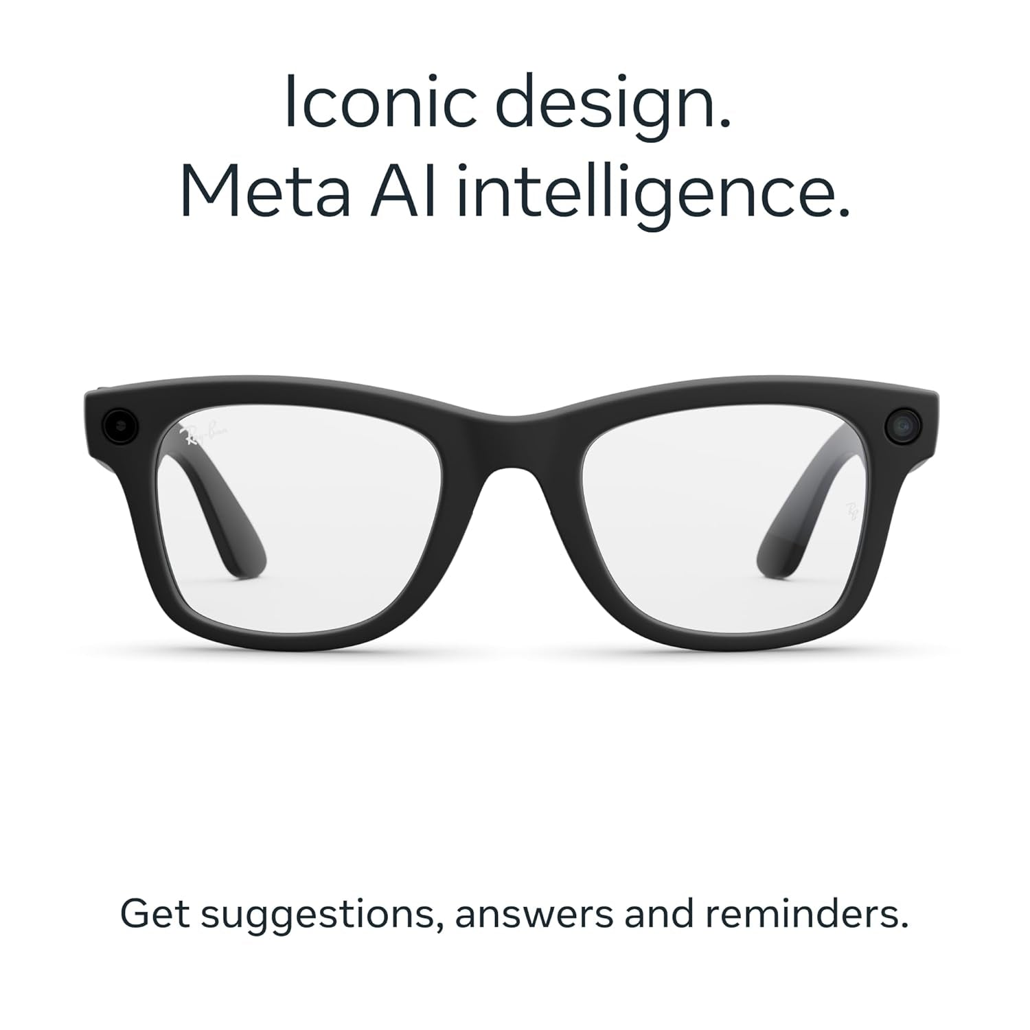 Ray-Ban Meta (Gen 2), Wayfarer, Matte Black | Smart AI Glasses for Men, Women — 2X Battery Life — 3K HD Resolution — 12 MP Ultra-Wide Camera, Audio, Video — Clear Lenses — Wearable Technology