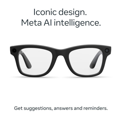 Ray-Ban Meta (Gen 2), Wayfarer, Matte Black | Smart AI Glasses for Men, Women — 2X Battery Life — 3K HD Resolution — 12 MP Ultra-Wide Camera, Audio, Video — Clear Lenses — Wearable Technology