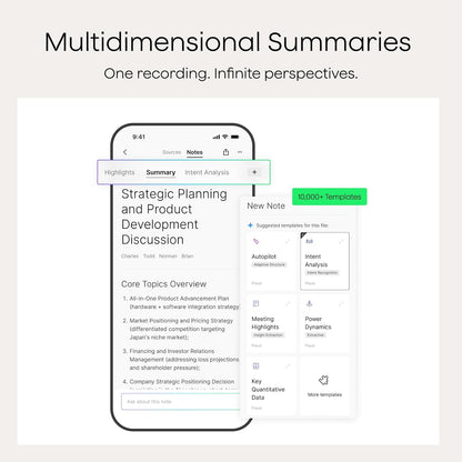 Notepin S AI Voice Recorder, Wearable AI Notetaker, AI Transcribe & Summarize, Support 112 Languages, 64GB Audio Recorder for Meetings Interviews, Professionals, Teams, with 4 Accessories