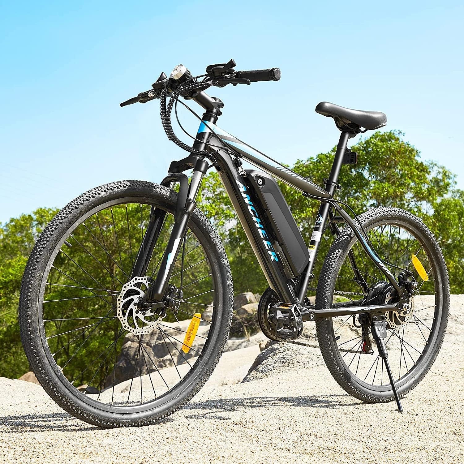 Electric Bike for Adults, Electric Mountain Bike, 26" Sunshine Ebike, 19.8MPH Electric Bicycle with 48V/374Wh Battery, 7/21Speed, UL2849 Compliant
