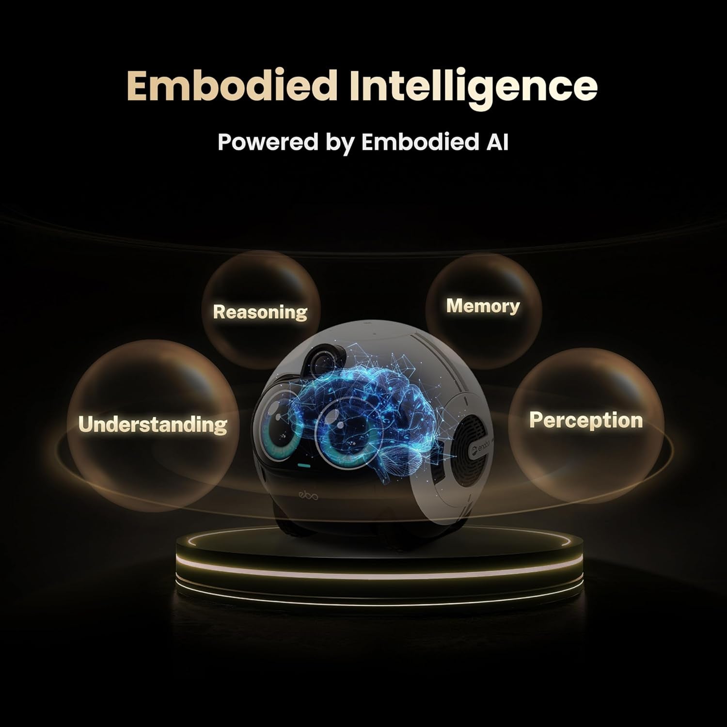 EBO Max Familybot AI Home Camera: 4K Camera Robot Companion, Manual Mapping, V-SLAM, 2-Way Video Call, Auto-Recharge, Smart Patrol, Gift for Long Distance, Pets, Kids & Elderly