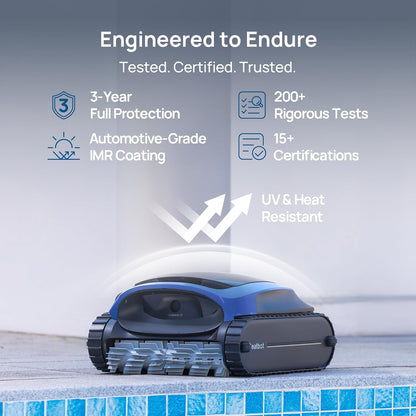 Aquasense 2 Cordless Robotic Pool Vacuum Cleaner, Smart Surface Parking, Double-Pass Waterline Scrubbing, Cleans Floor, Walls and Waterline