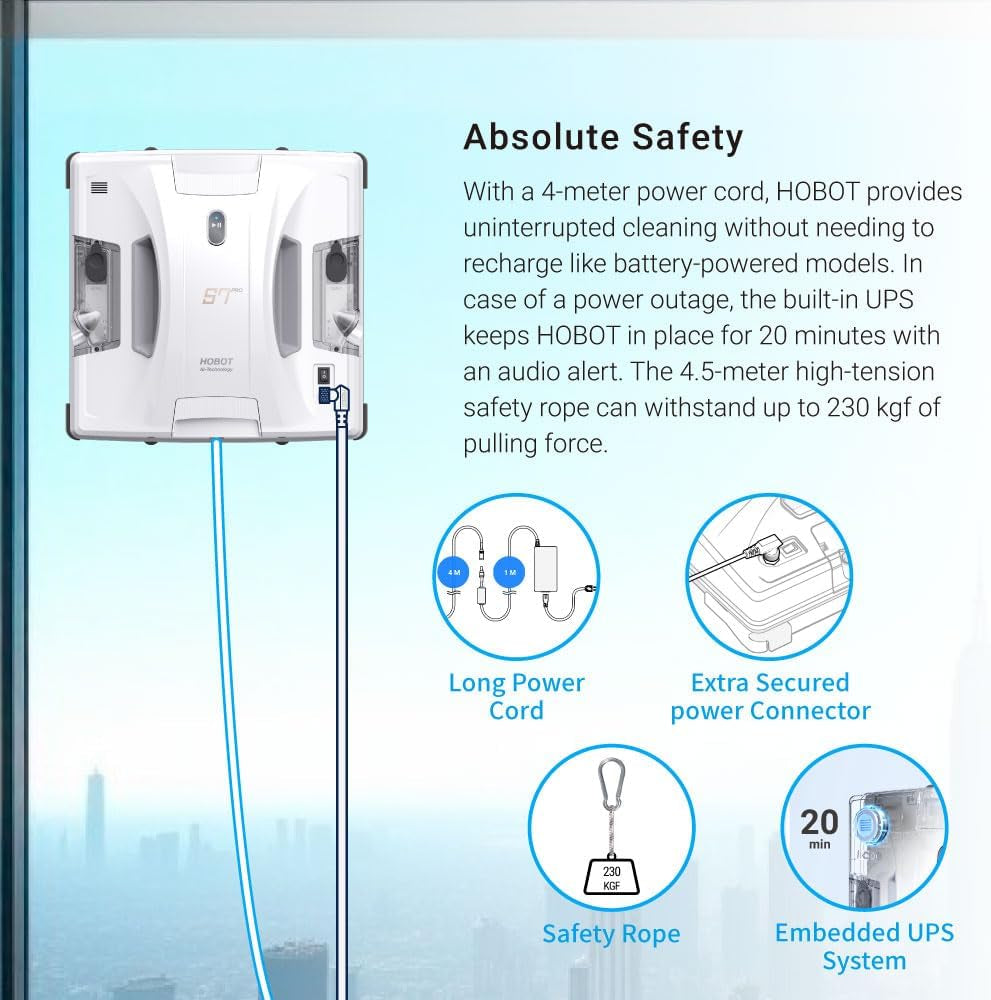 S7 Pro Window Cleaning Robot | Dual Mop Polish Hand Wiping Technology, 15Nm Ultrasonic Spray, 4800Pa Suction | Automatic Window Washer Robot for Framed/Frameless Glass, Indoor & Outdoor Use