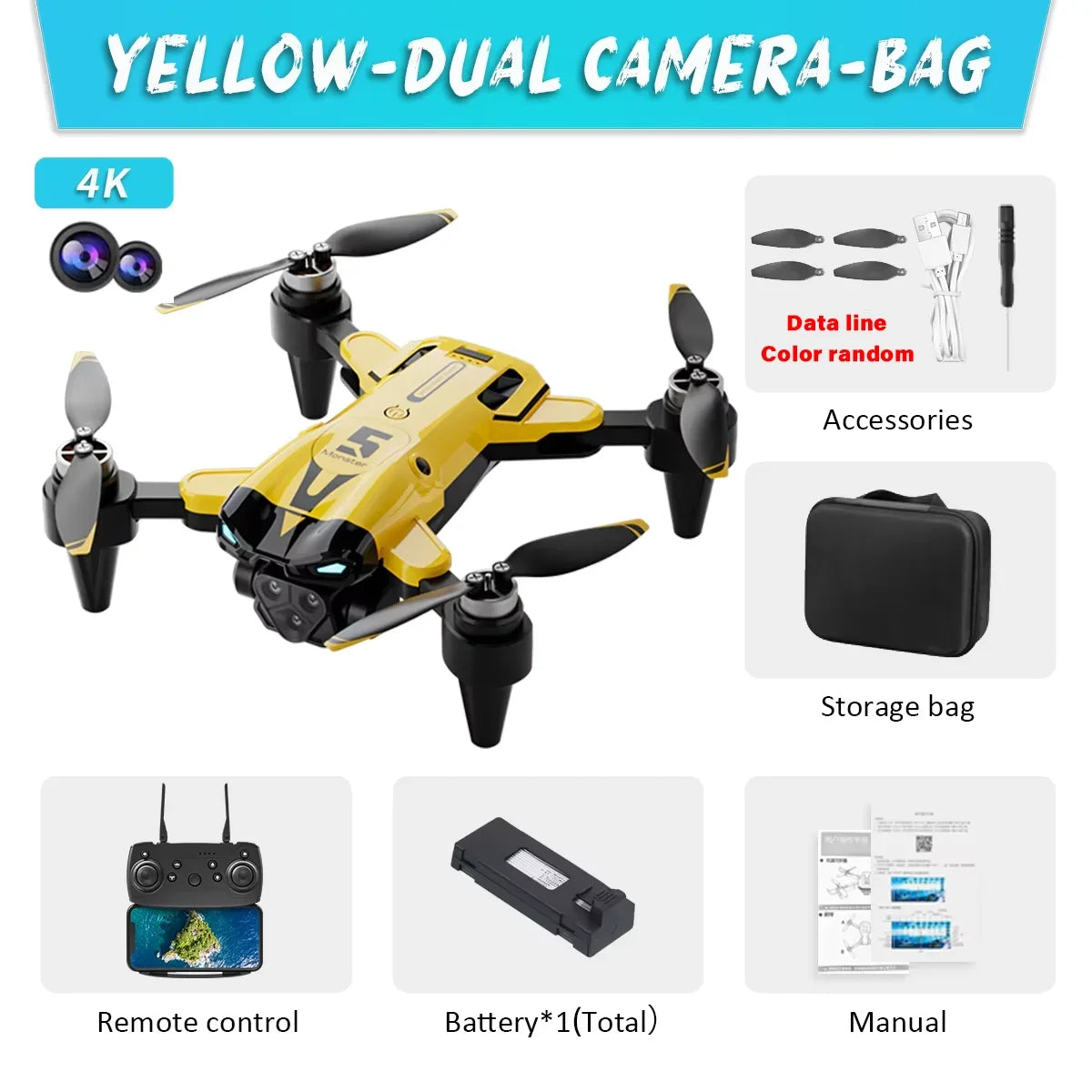 Foldable 8K Professional Triple Camera Drone